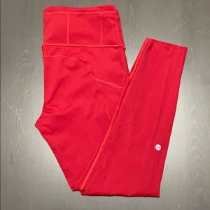 Lululemon Fast and Free 25” Dark Red Size 10 EUC